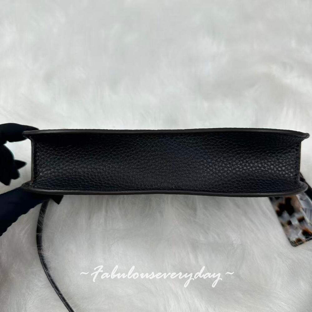 COACH Small Wavy Shoulder Bag In Coachtopia Leather Silver Black Dust Bag - Picture 6 of 8